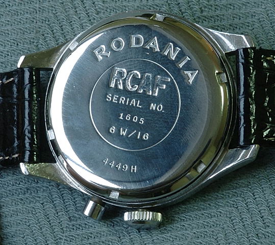 4261 Vintage Rodania RCAF Military one button Chronograph A